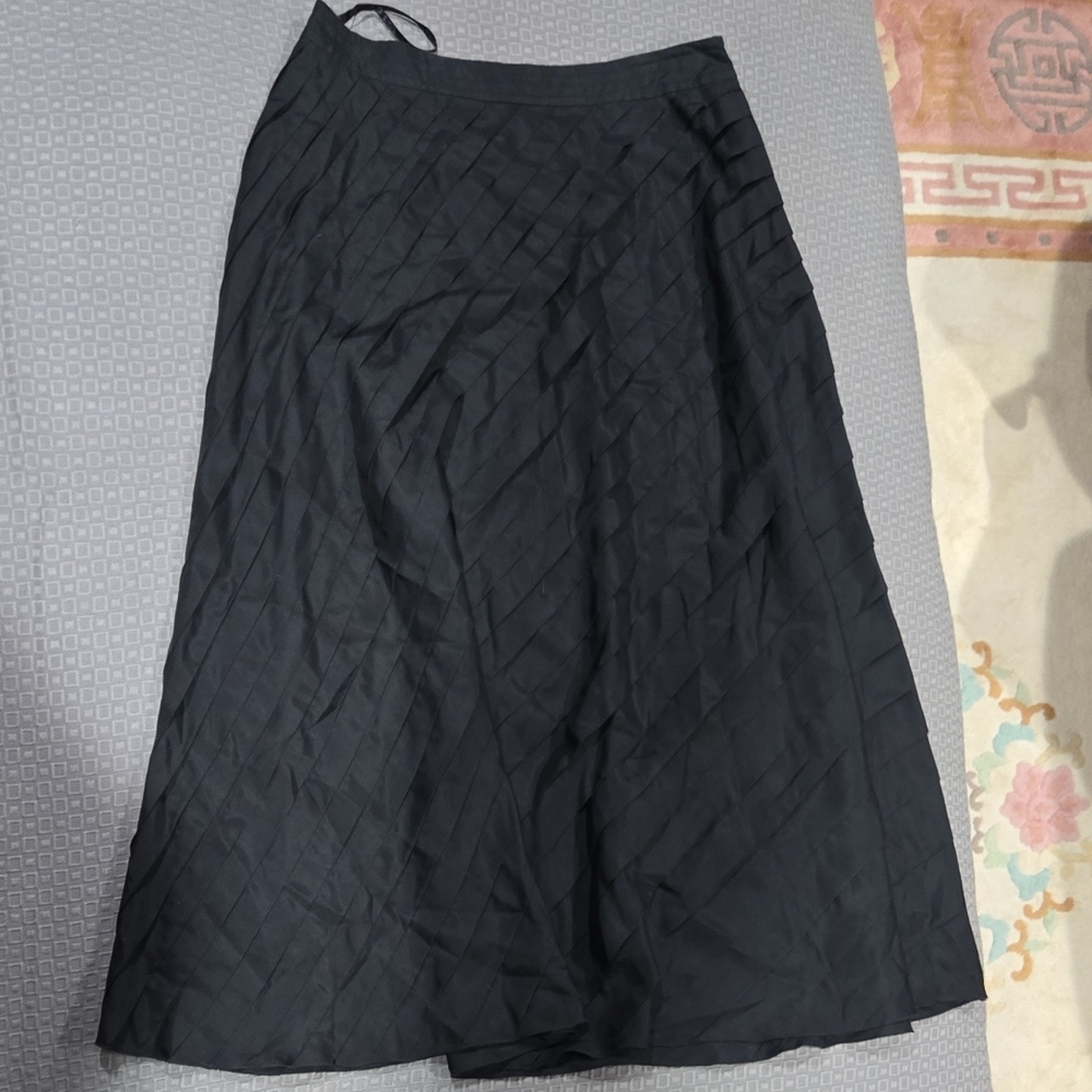 INC International Concepts Black Maxi A-Line Wrap Skirt